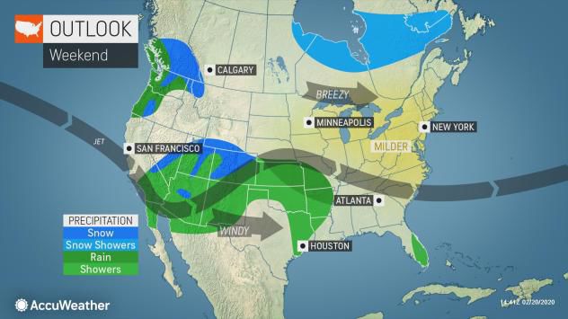 Weekend U.S. weather by AccuWeather